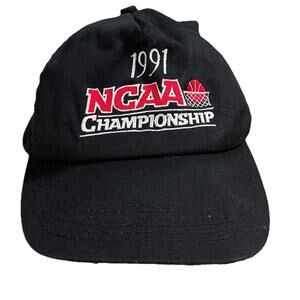 NCAA Championship Black Ball Cap Adjustable Hat Vintage Basketball USA Made